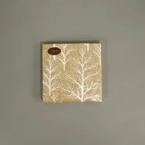 Caspari Paper Dinner Napkins / Gold Winter Trees