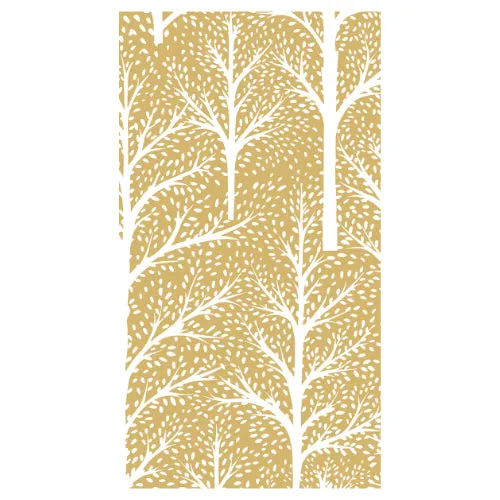 Caspari Winter Trees Gold Guest Towel - 15pk