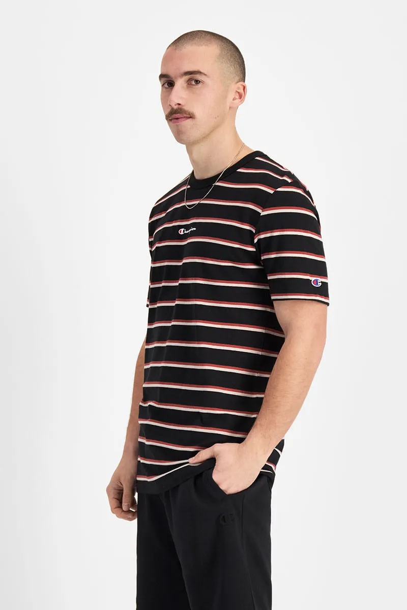 CHAMPION MEN'S STRIPE BLACK/RED TEE