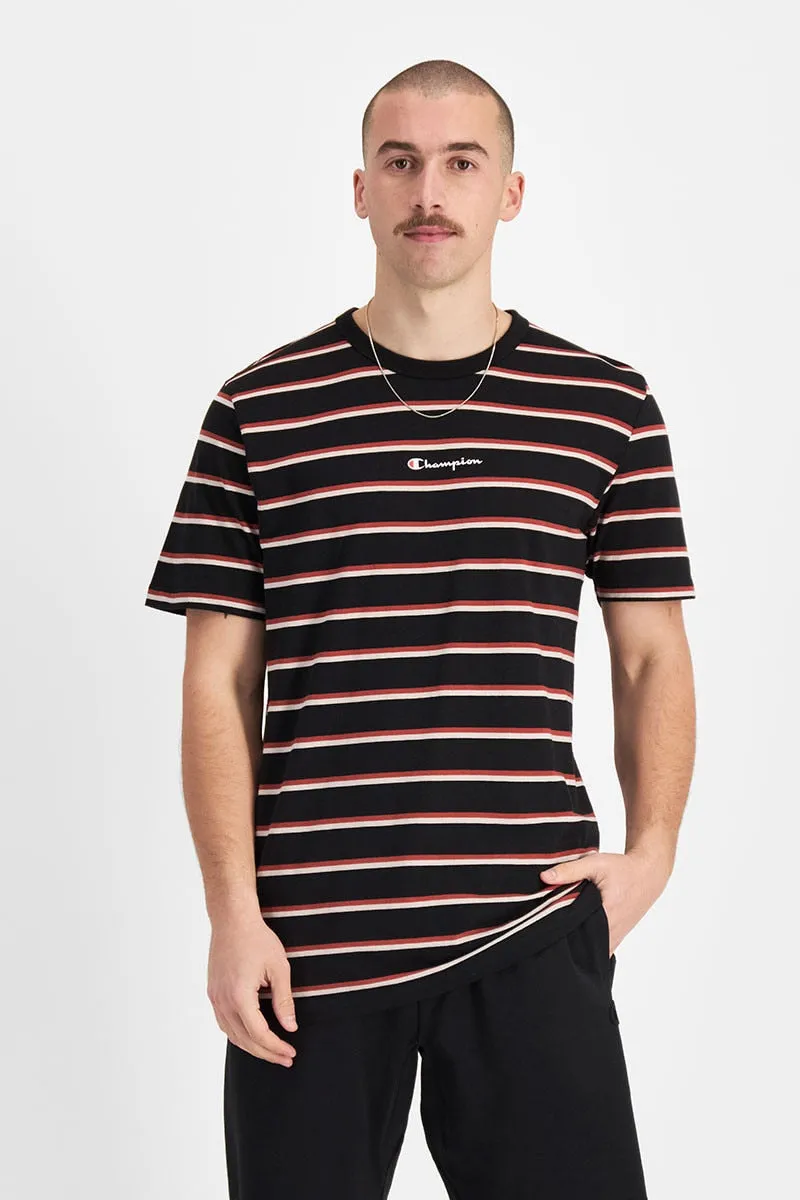 CHAMPION MEN'S STRIPE BLACK/RED TEE