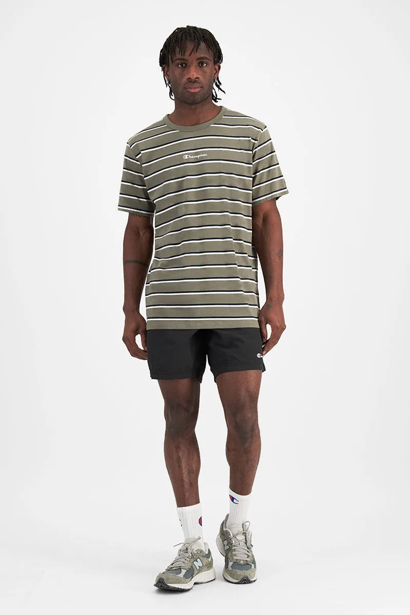 CHAMPION MEN'S STRIPE OLIVE TEE