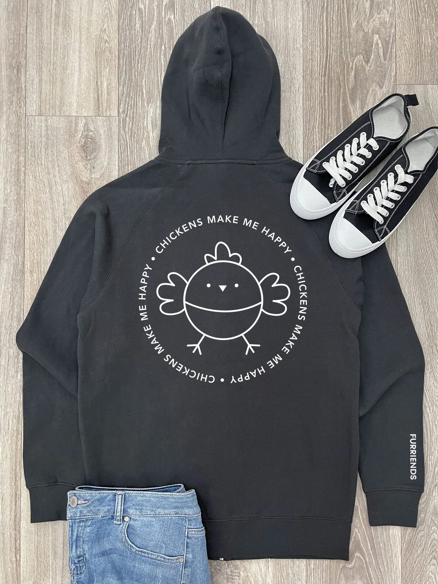 Chickens Make Me Happy Zip Front Hoodie