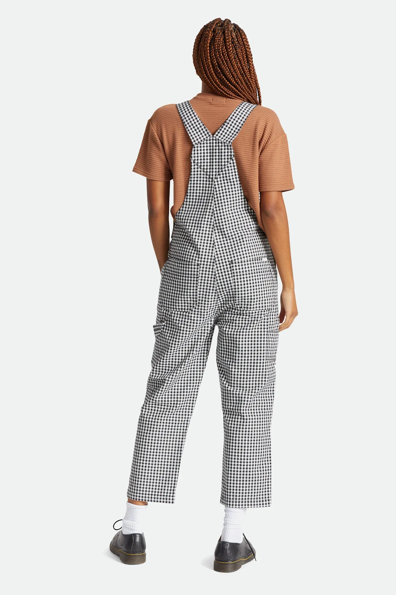 Christina Crop Overall - Black Gingham