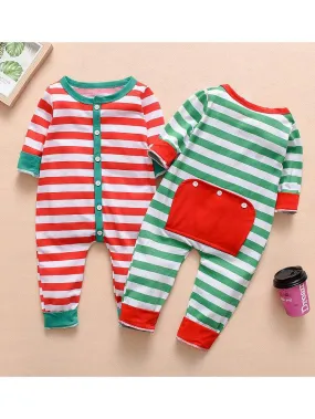 Christmas Baby Striped Overall