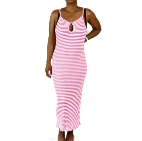 Cleo Apparel Pink Striped Tank Dress Size 2X