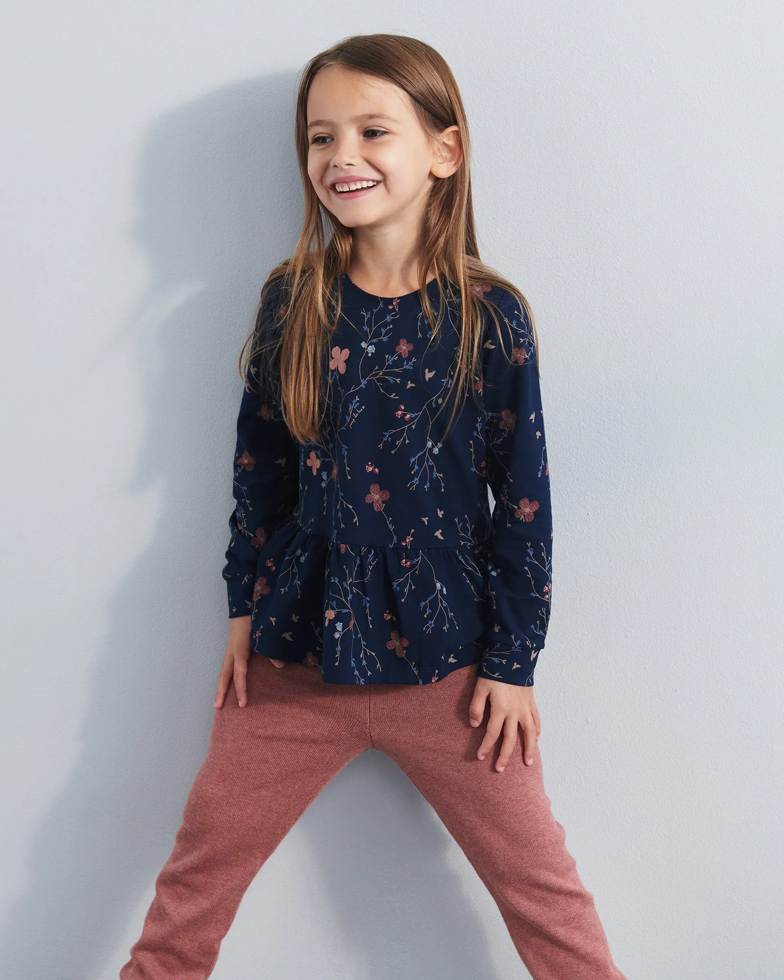 Cotton Knit Trousers - Kids - Rose Melange