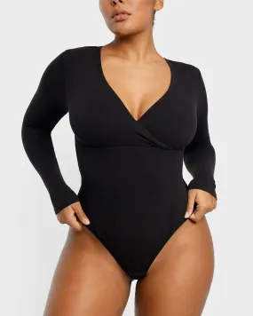 Cozy Ribbed Chic Cut-Out Bodysuit