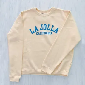 CREWNECK SWEATSHIRT with LA JOLLA CALIFORNIA (buttery yellow)