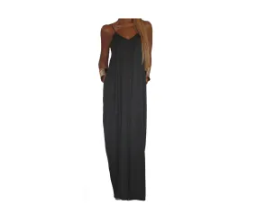 Dark Gray Maxi Dress - The Santorini