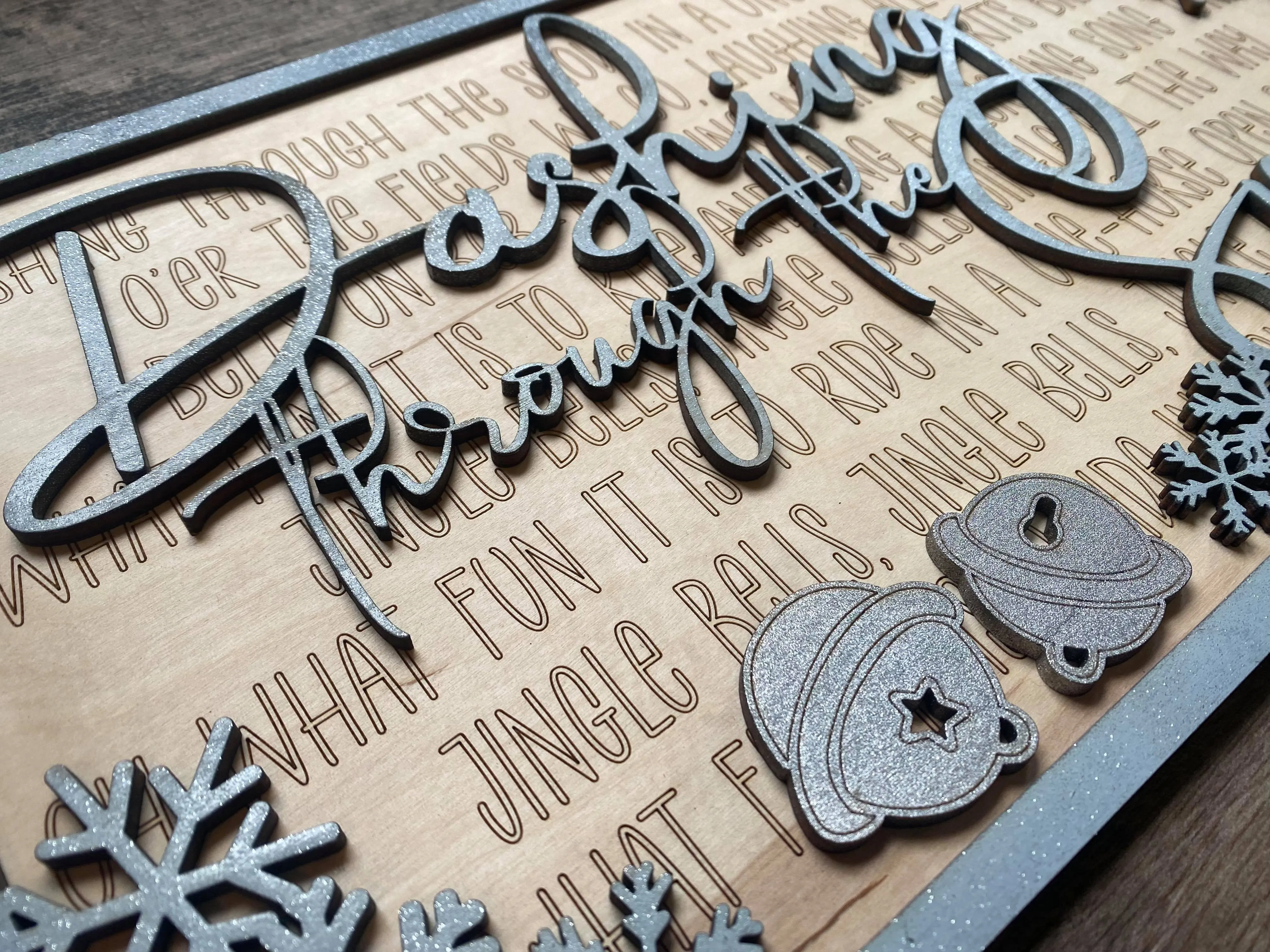 Dashing Through the Snow: Laser Cut Wood Wall Decor