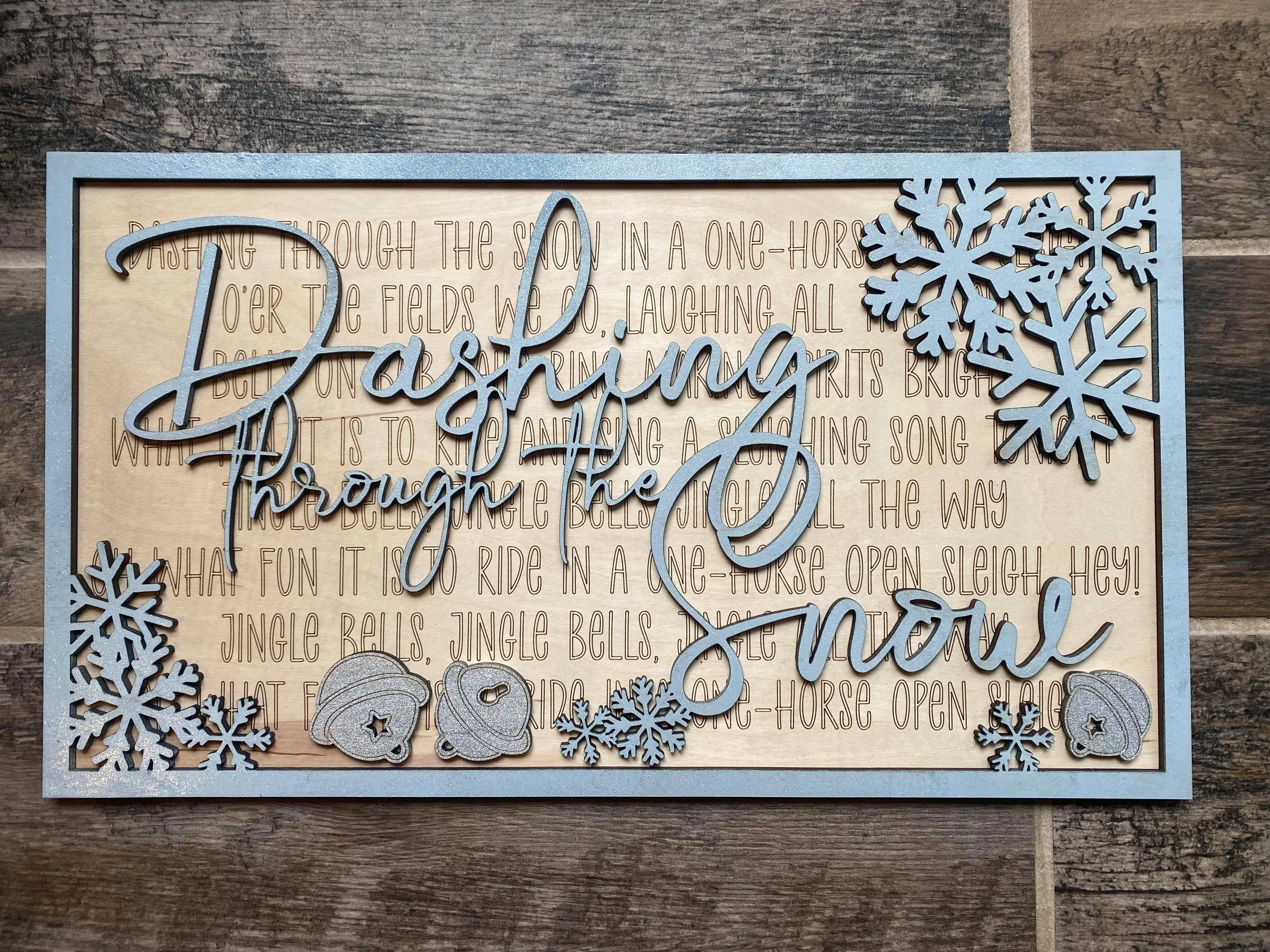 Dashing Through the Snow: Laser Cut Wood Wall Decor