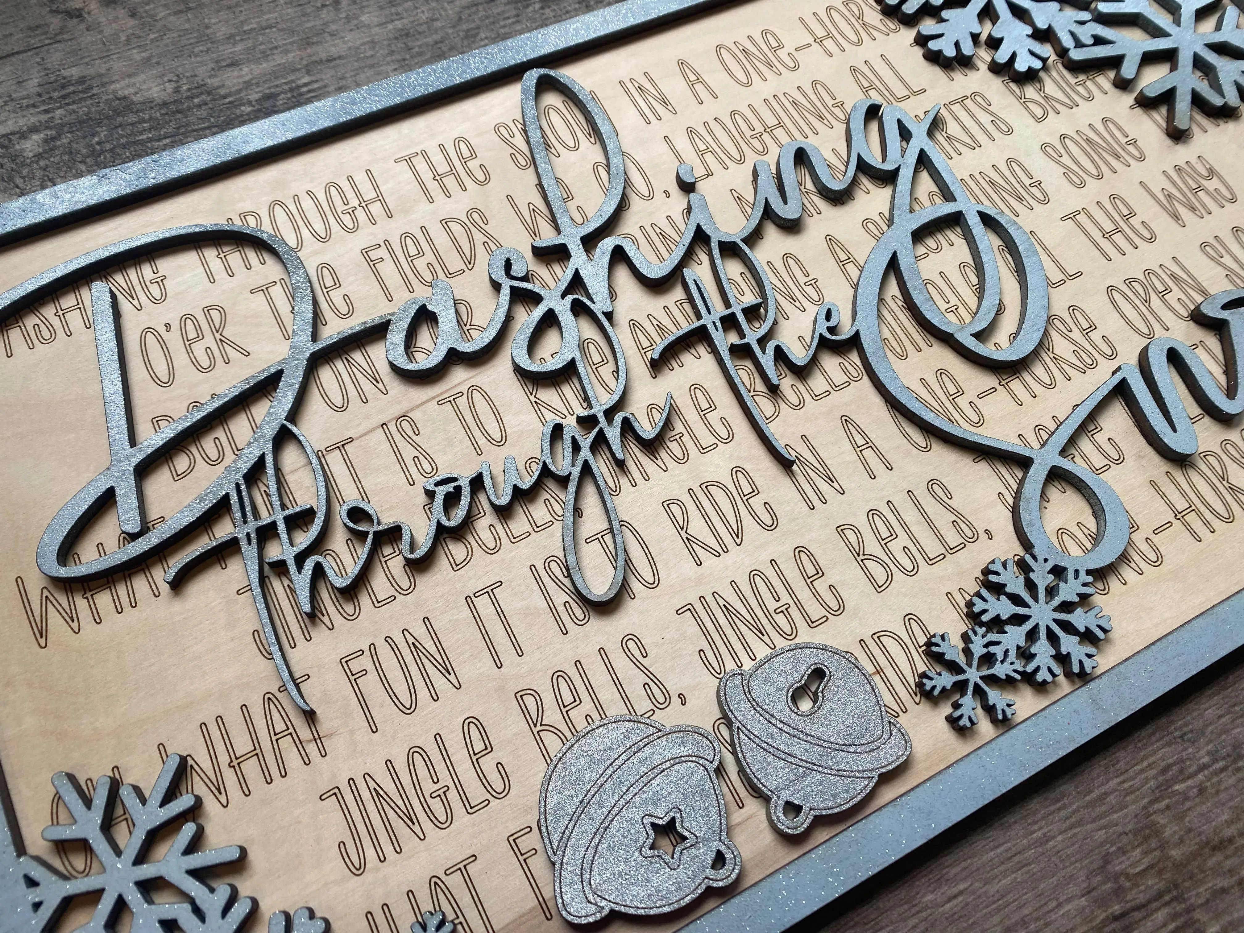 Dashing Through the Snow: Laser Cut Wood Wall Decor