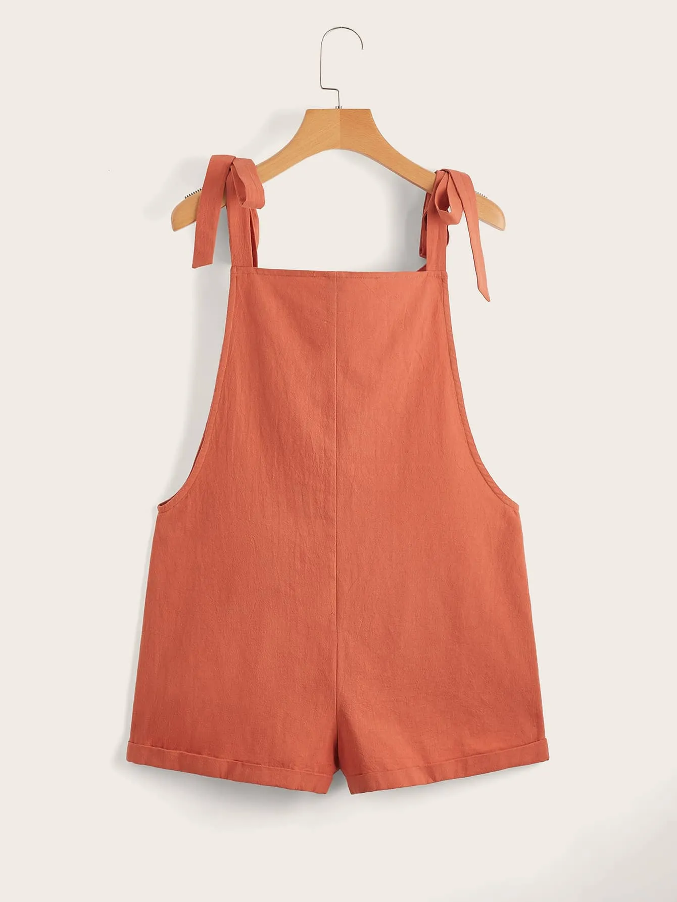 EZwear Knot Strap Pocket Front Overall Shorts