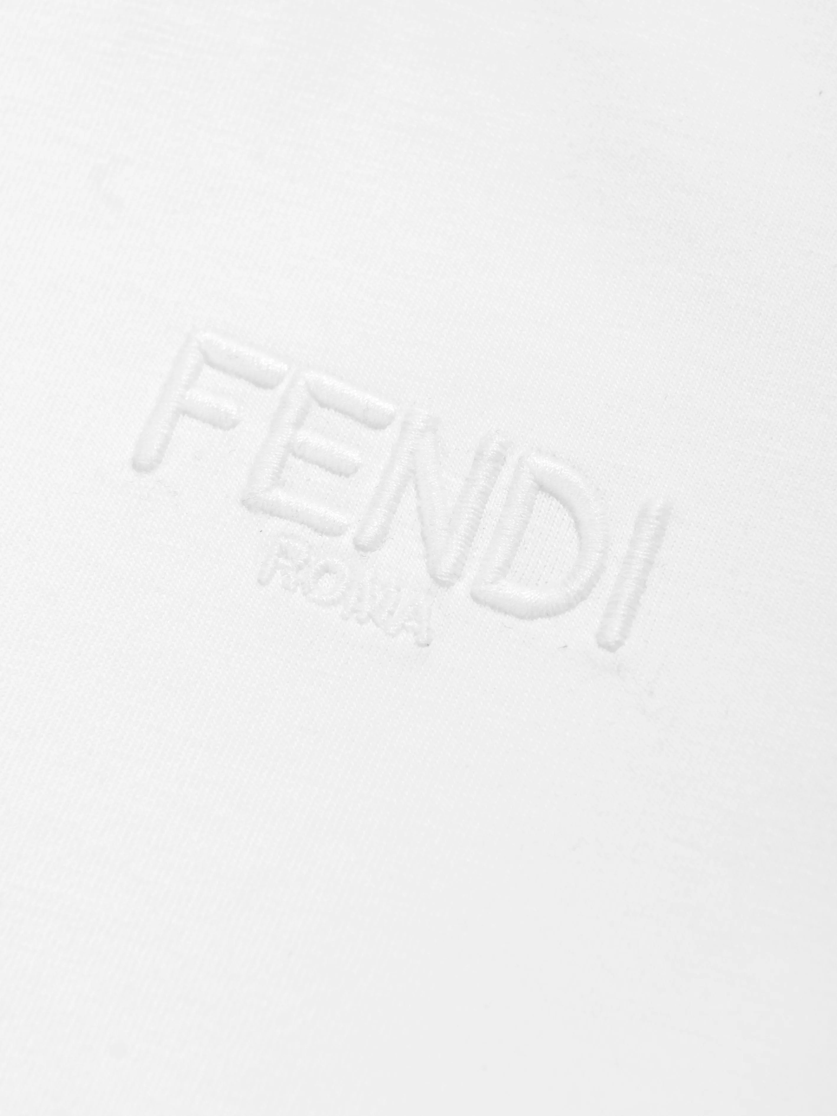 Fendi Girls Turtleneck Top in White