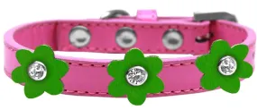 Flower Premium Collar Bright Pink With Emerald Green Flowers Size 20