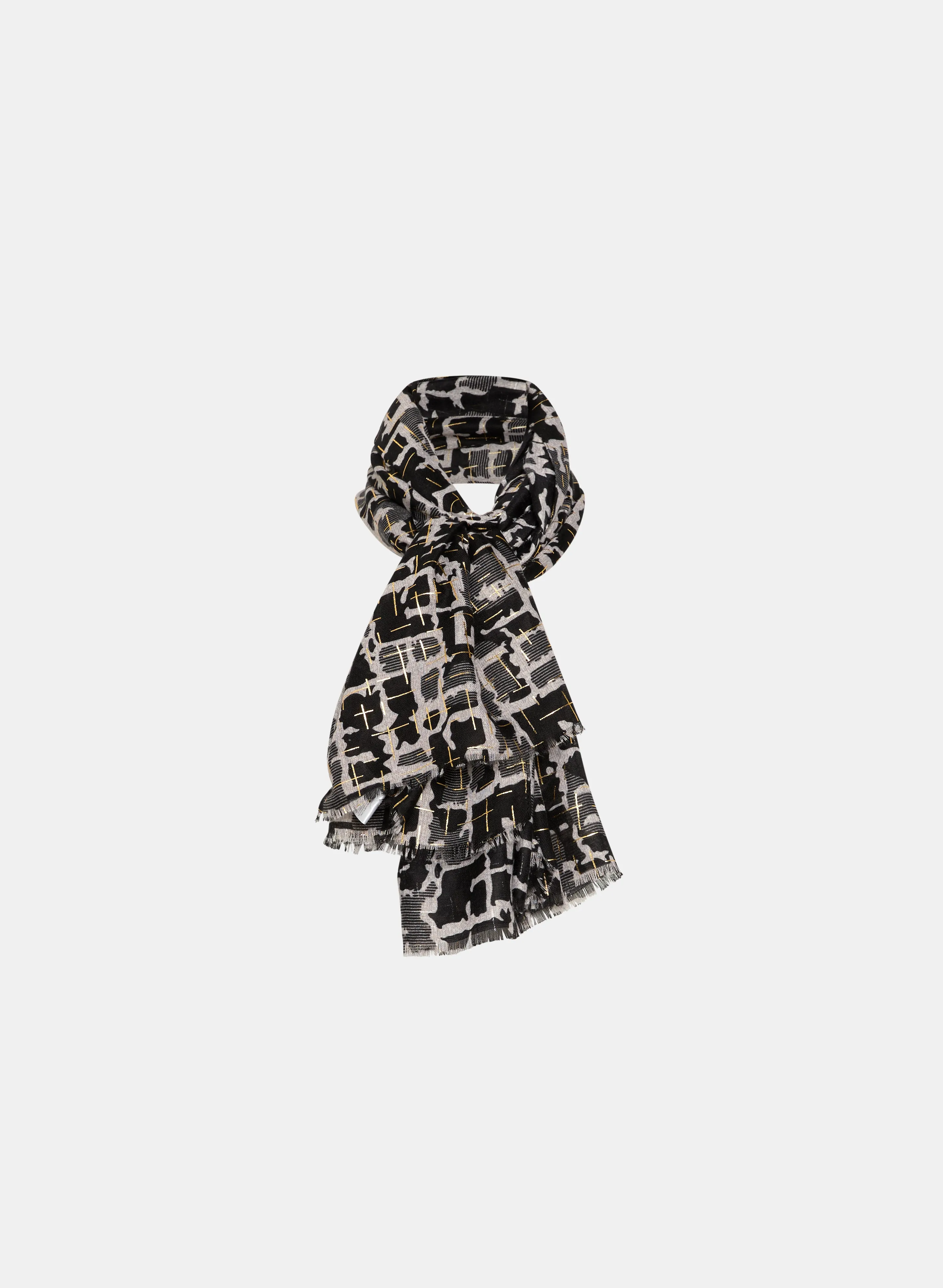 Foiled Abstract Print Scarf