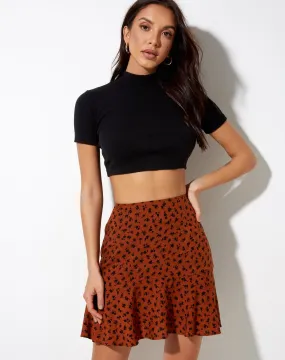 Gaelle Mini Skirt in Dainty Daisy Bombay Brown