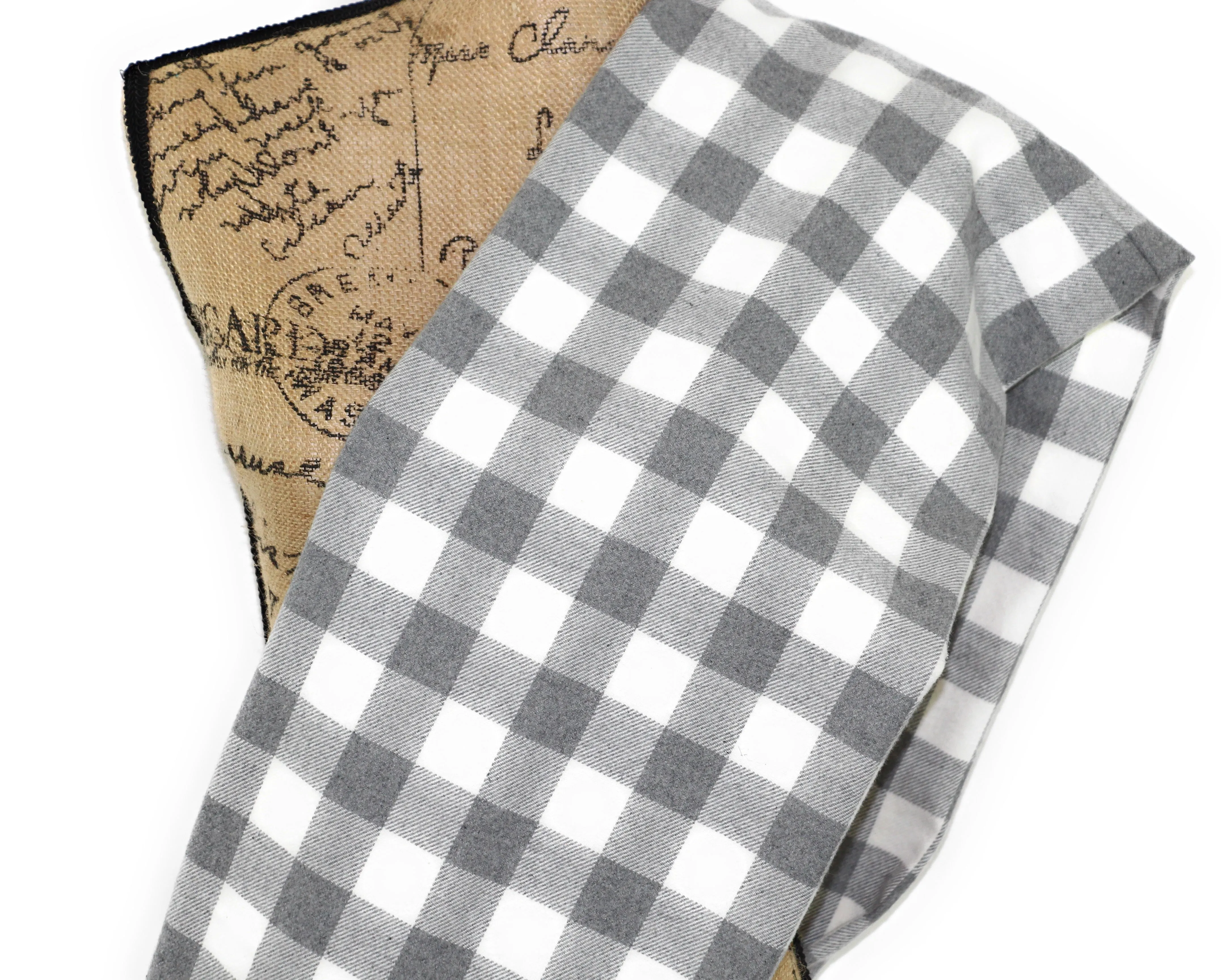 Gray and White Buffalo Plaid Flannel Plaid Infinity or Blanket Scarf