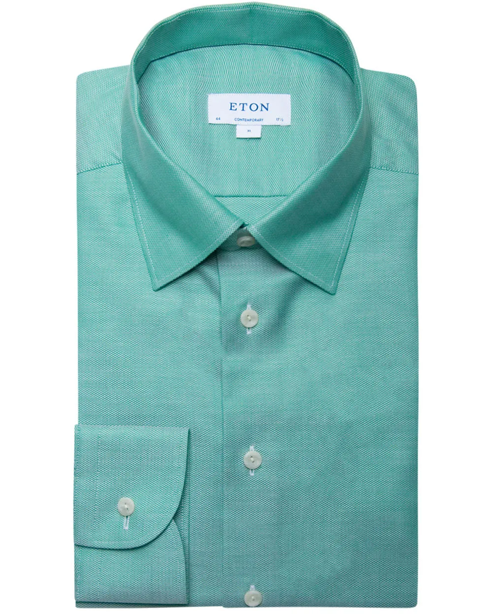 Green Knit Effect Dress Shirt