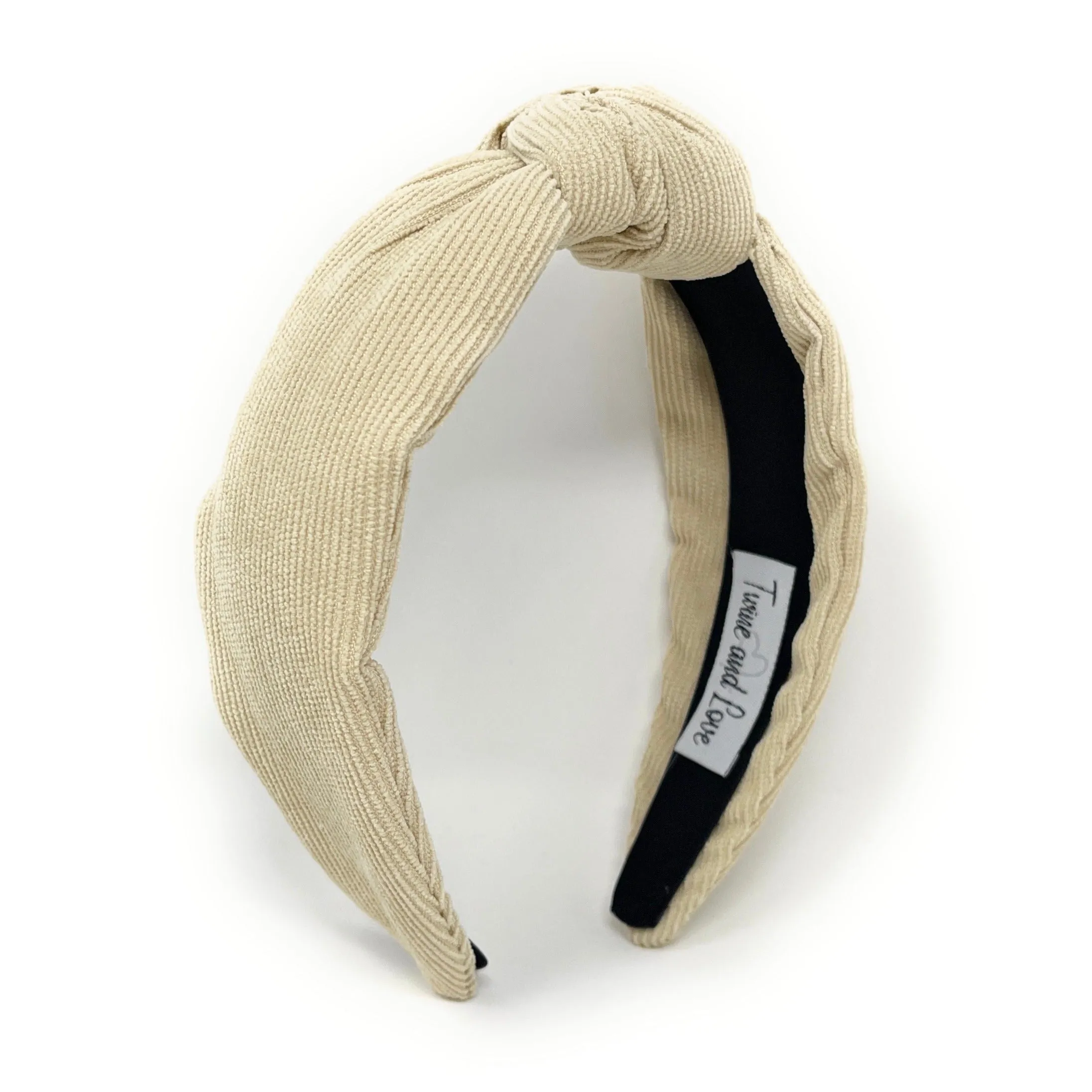 Ivory Corduroy Knotted Headband