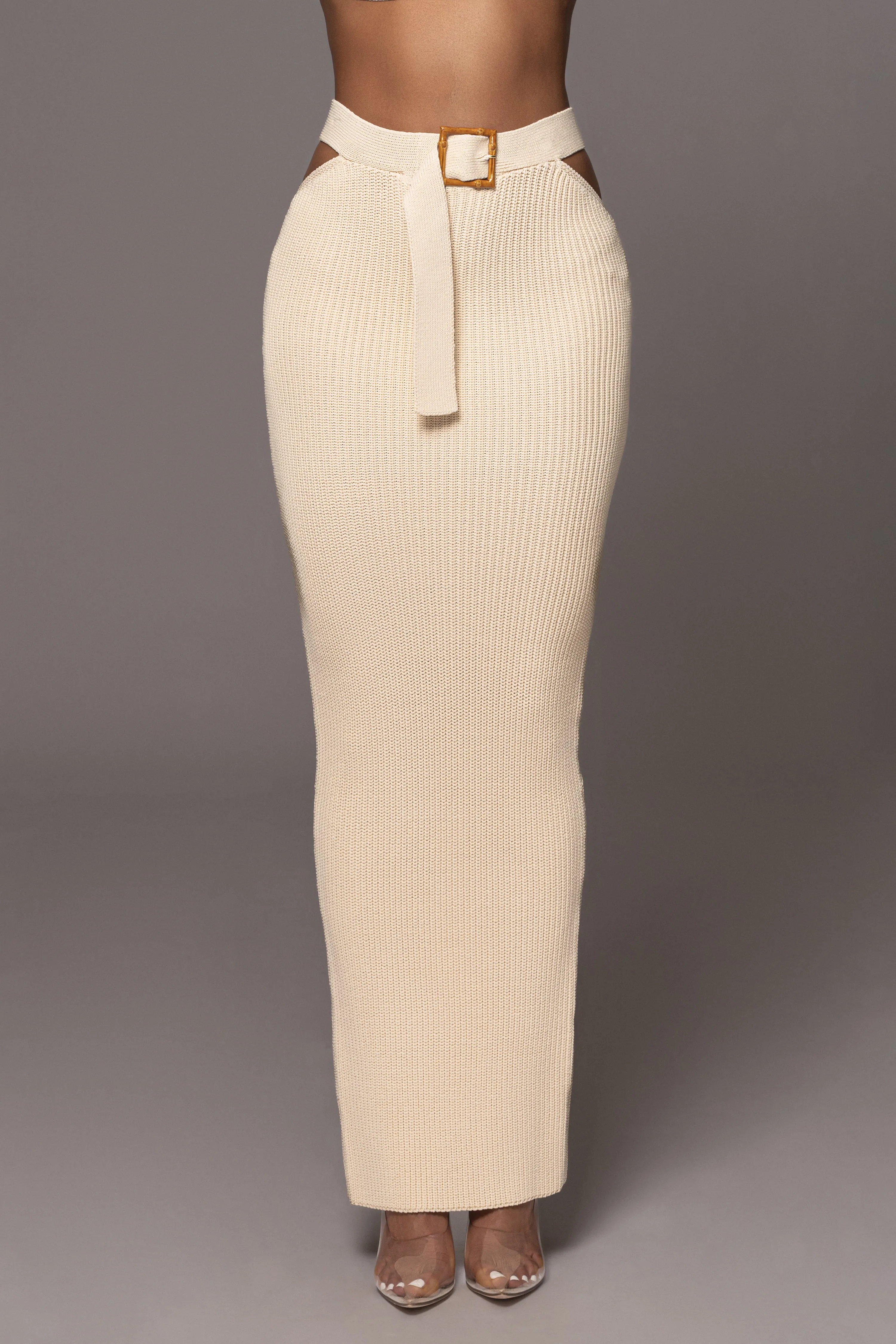 Ivory Nikole Ribbed Skirt Set