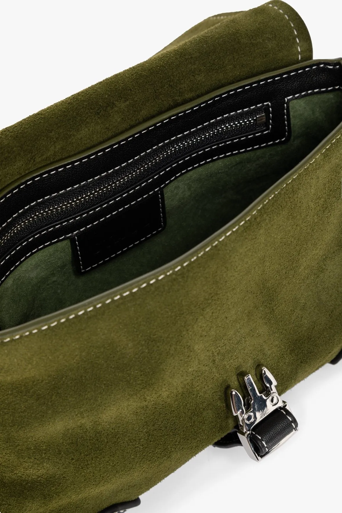 IZZY CONVERTIBLE SHOULDER BAG | OLIVE SUEDE