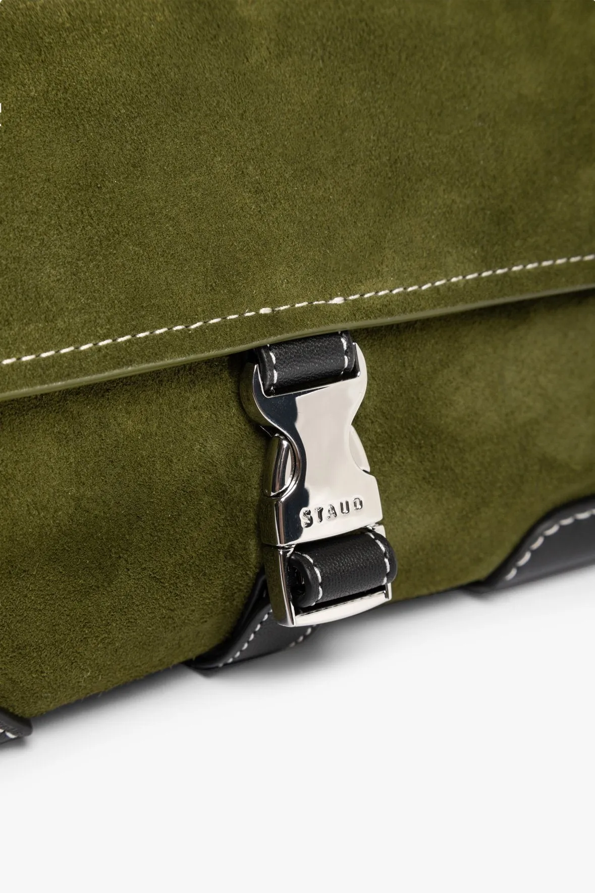 IZZY CONVERTIBLE SHOULDER BAG | OLIVE SUEDE