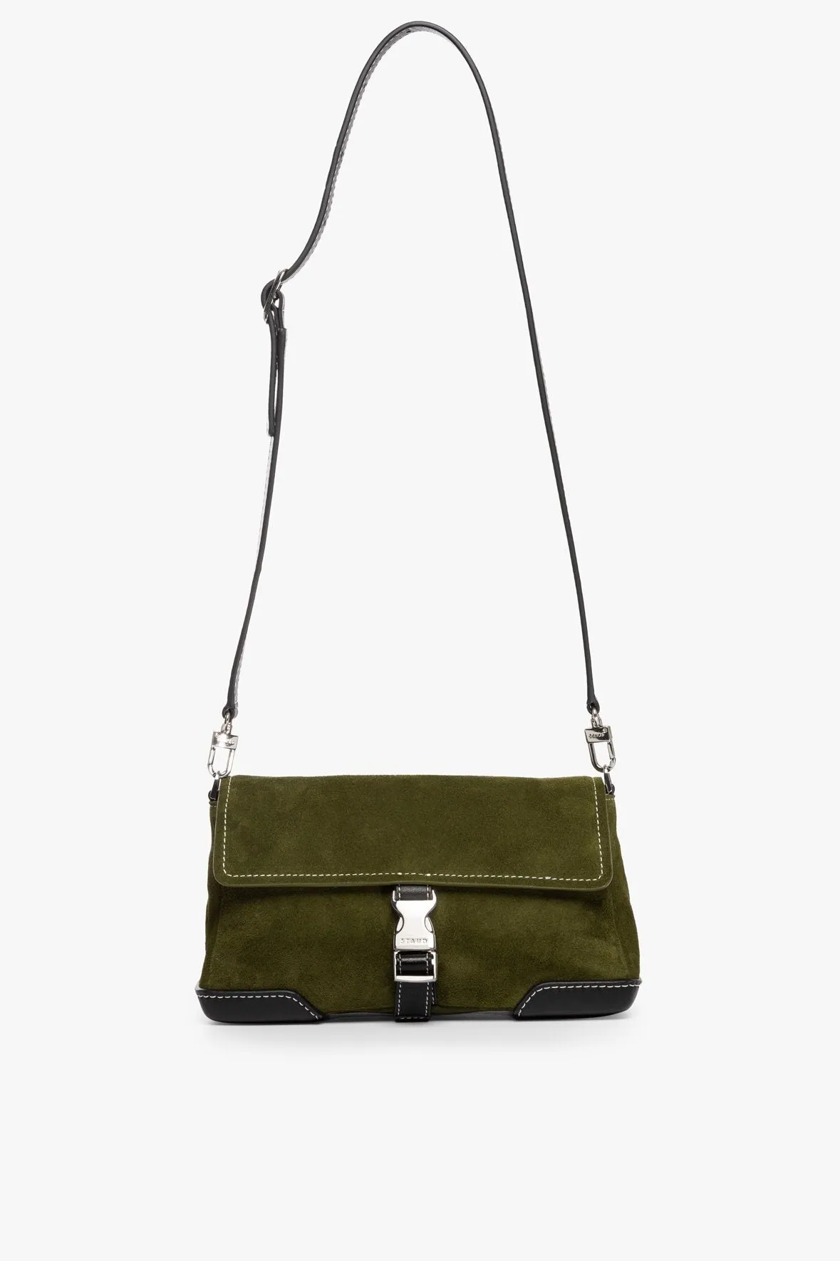 IZZY CONVERTIBLE SHOULDER BAG | OLIVE SUEDE