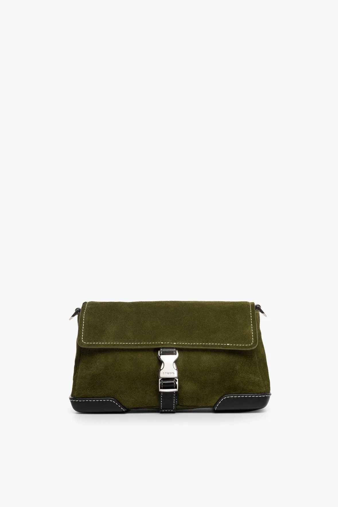 IZZY CONVERTIBLE SHOULDER BAG | OLIVE SUEDE