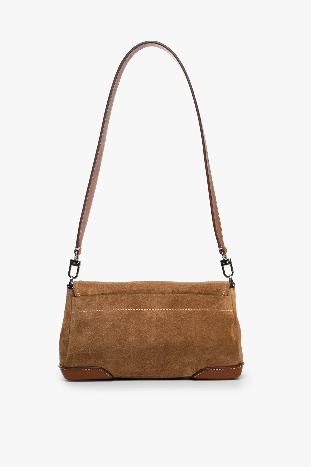 IZZY CONVERTIBLE SHOULDER BAG | TAN SUEDE