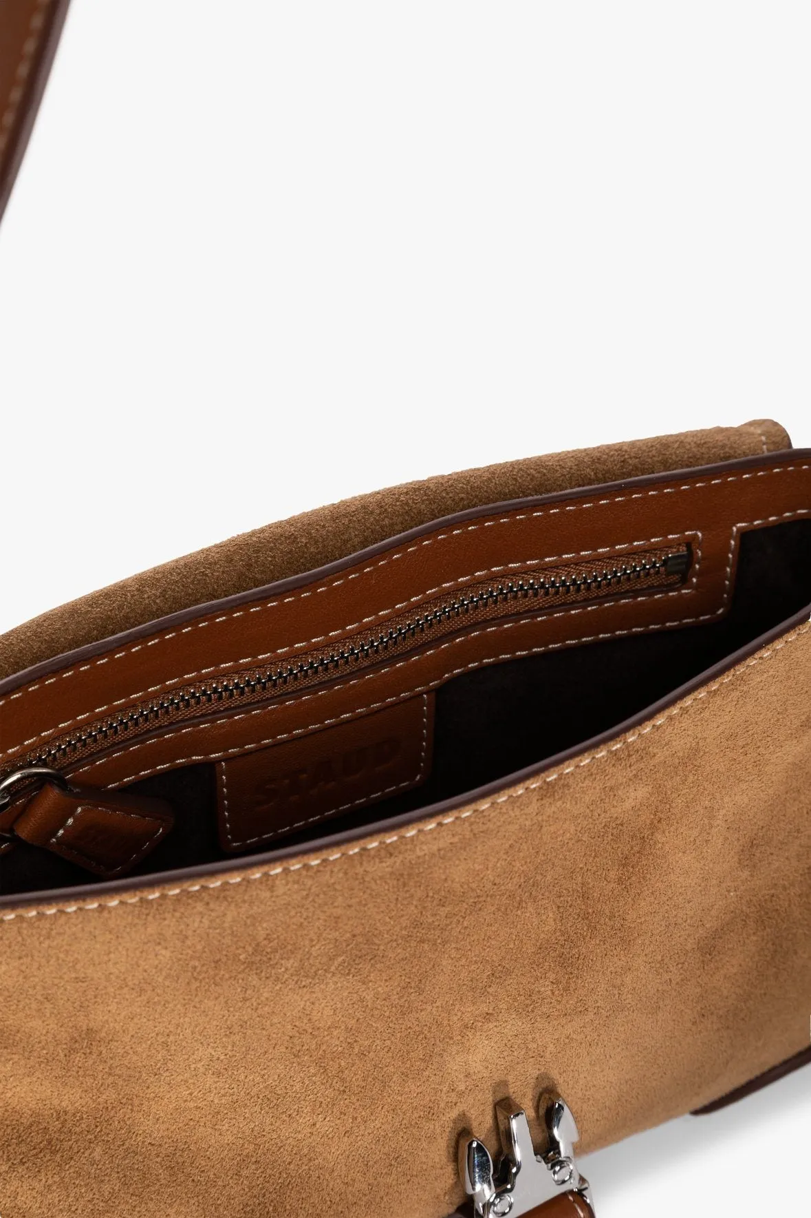 IZZY CONVERTIBLE SHOULDER BAG | TAN SUEDE