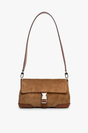 IZZY CONVERTIBLE SHOULDER BAG | TAN SUEDE