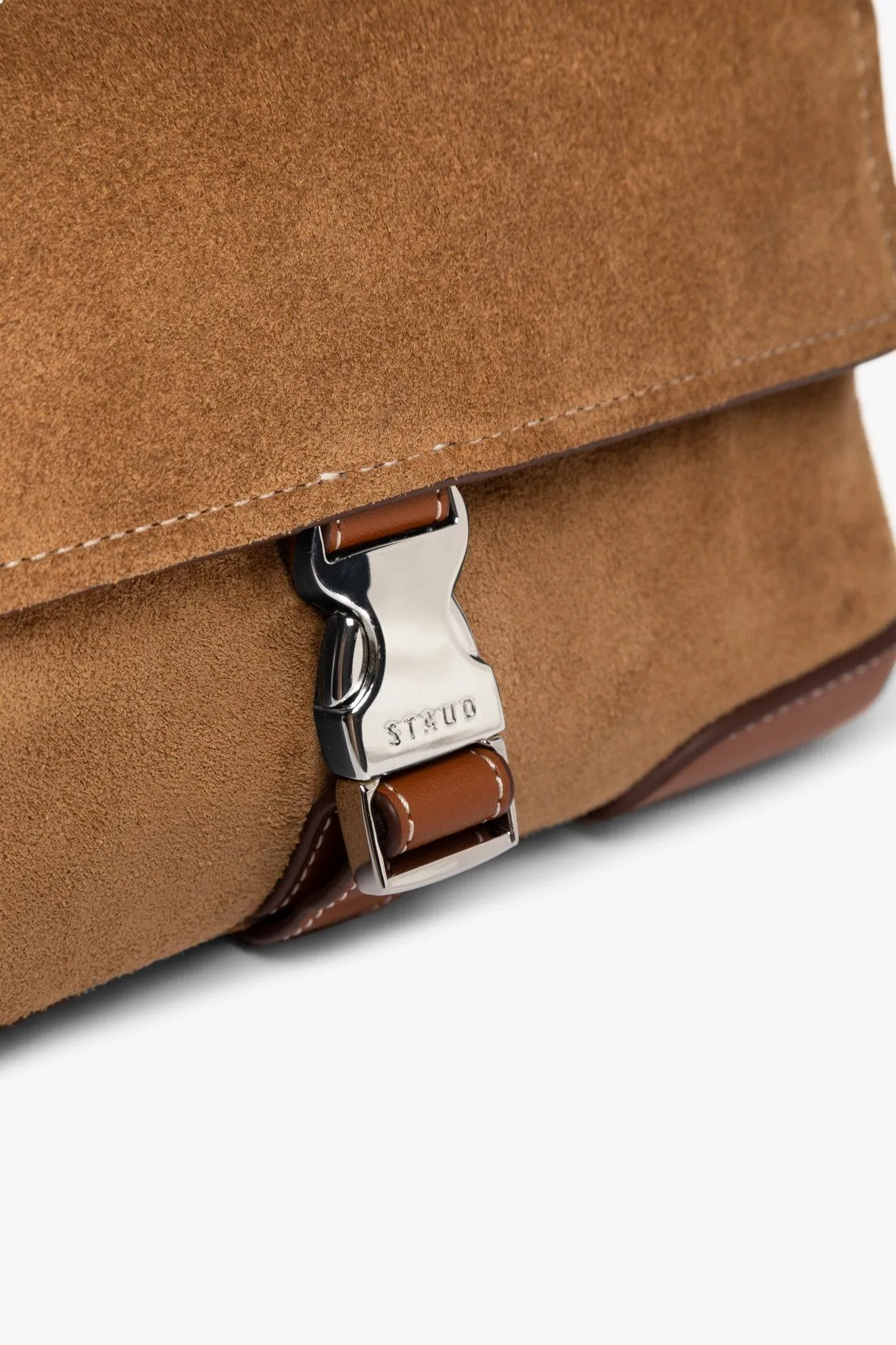 IZZY CONVERTIBLE SHOULDER BAG | TAN SUEDE