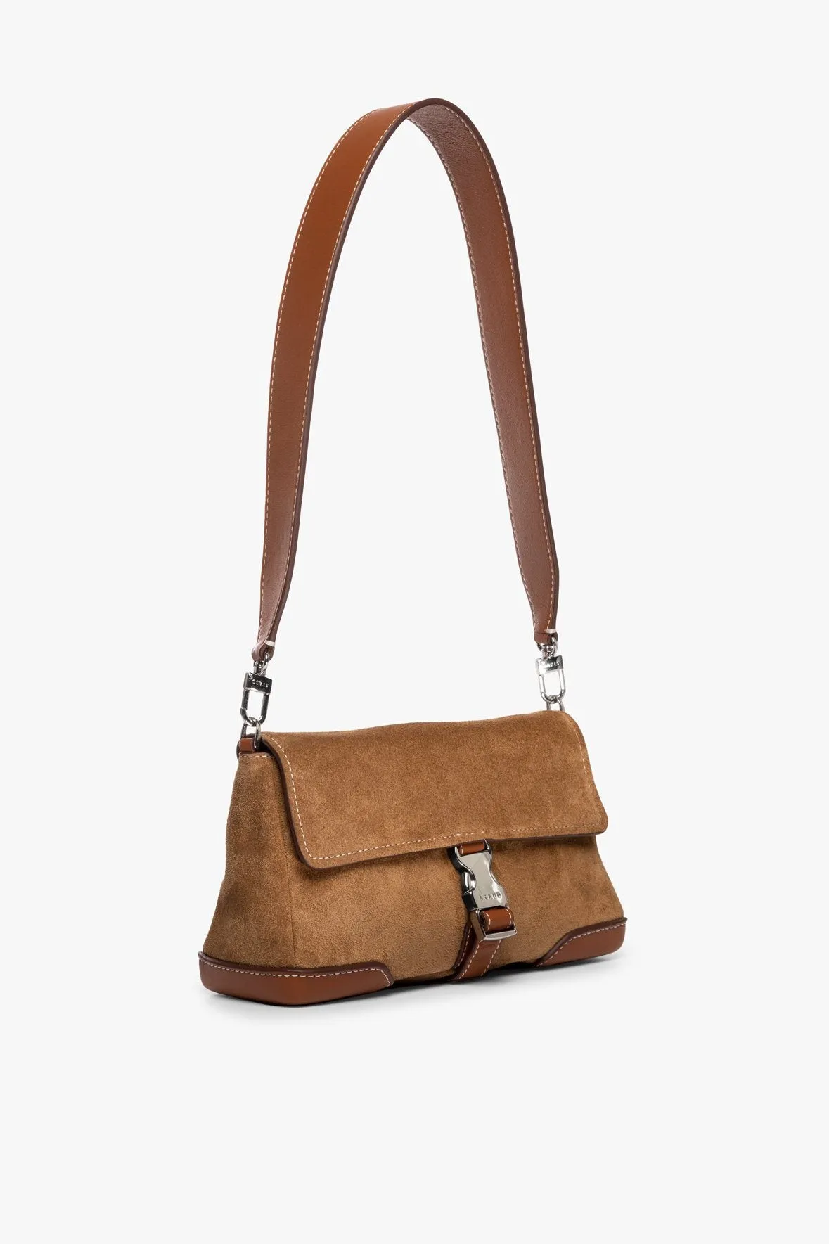 IZZY CONVERTIBLE SHOULDER BAG | TAN SUEDE