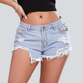 Jean Punk Rivet Shorts