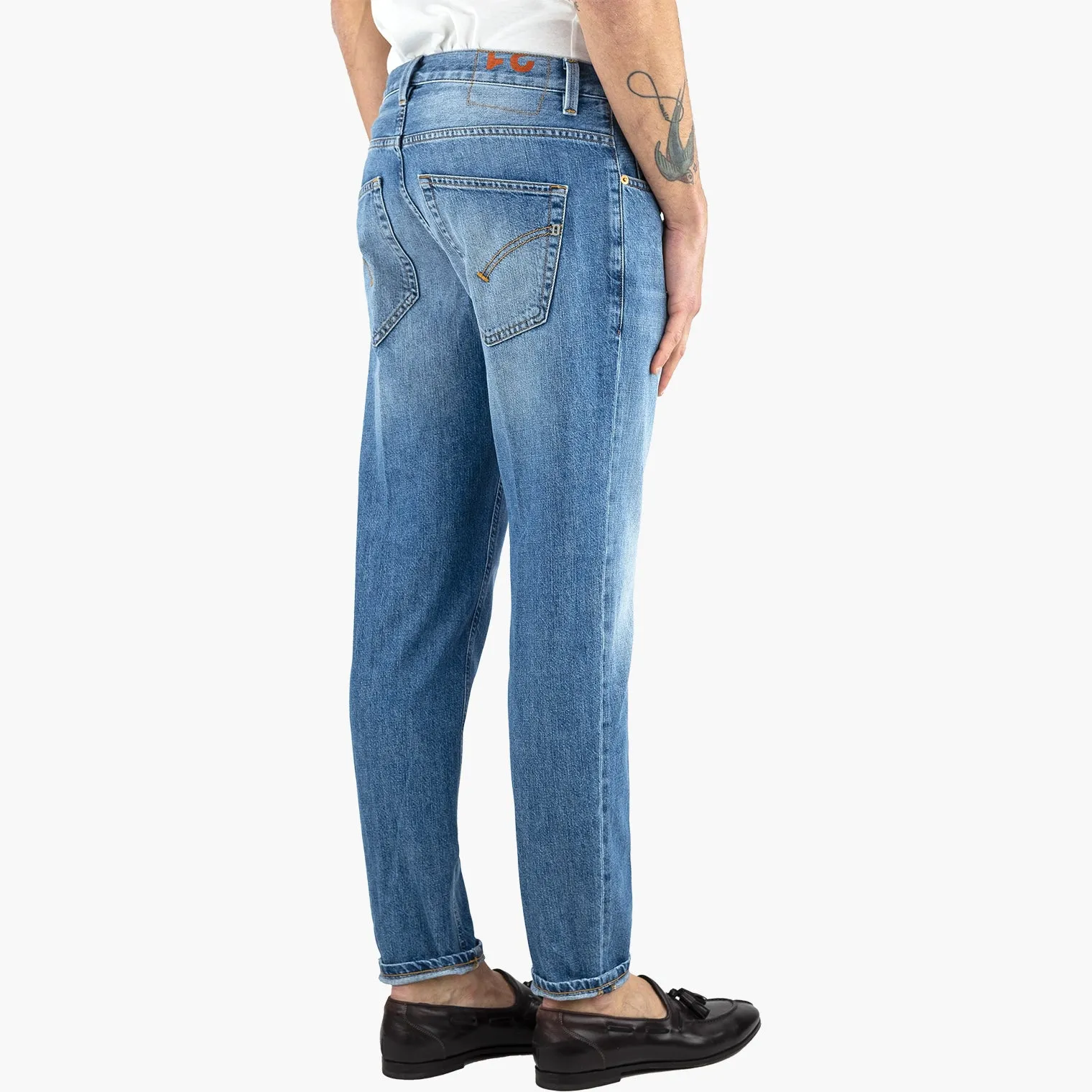 Jeans DONDUP Brighton in Puro Denim Lavaggio Medio Chiaro