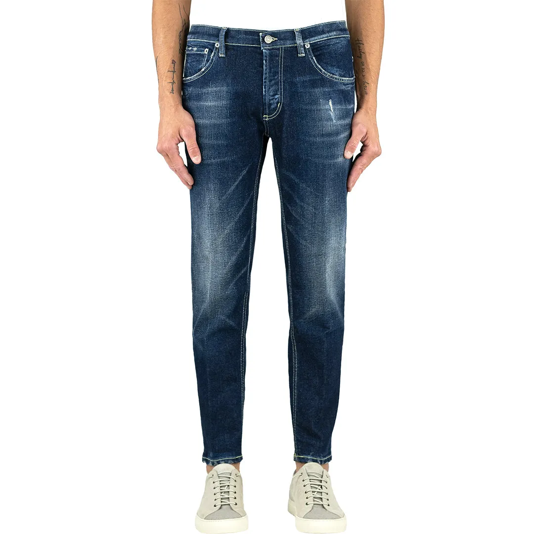 Jeans DONDUP Brighton UP434 in Denim Organico Lavaggio Medio Scuro