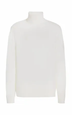 Jermaine Knit Turtleneck in Ivory Merino Wool