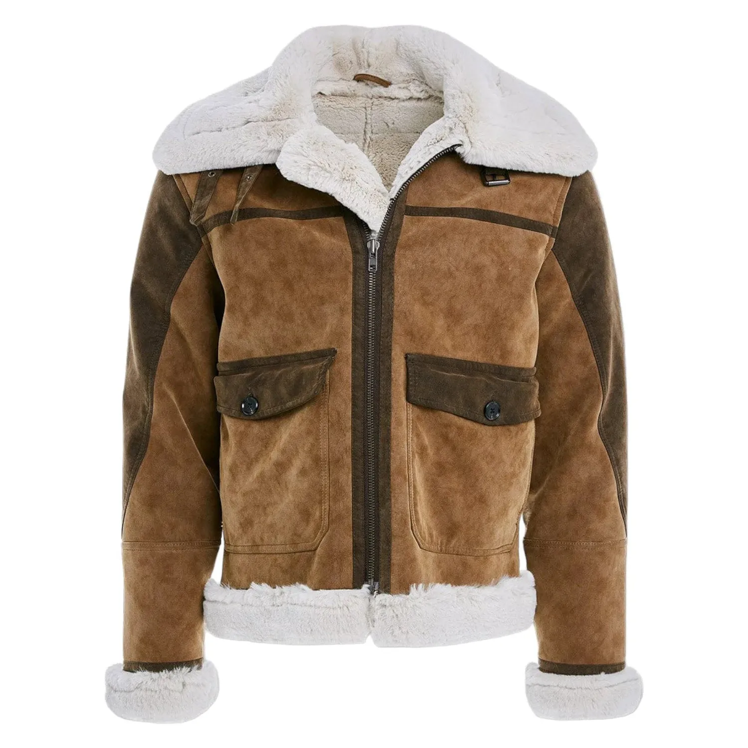 Jordan Craig Vienna Fur Bomber Men's Jacket Brown