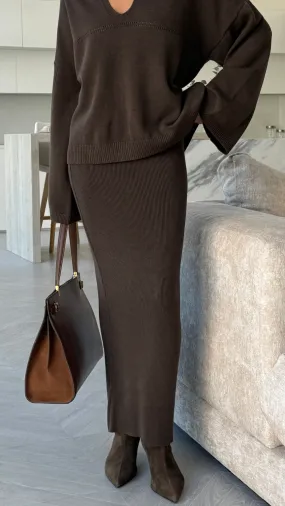 JULIE PENCIL SKIRT - COCOA