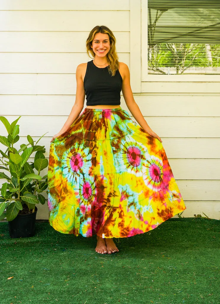 K4313- Hand Dyed Tiered Maxi Hippie Skirt