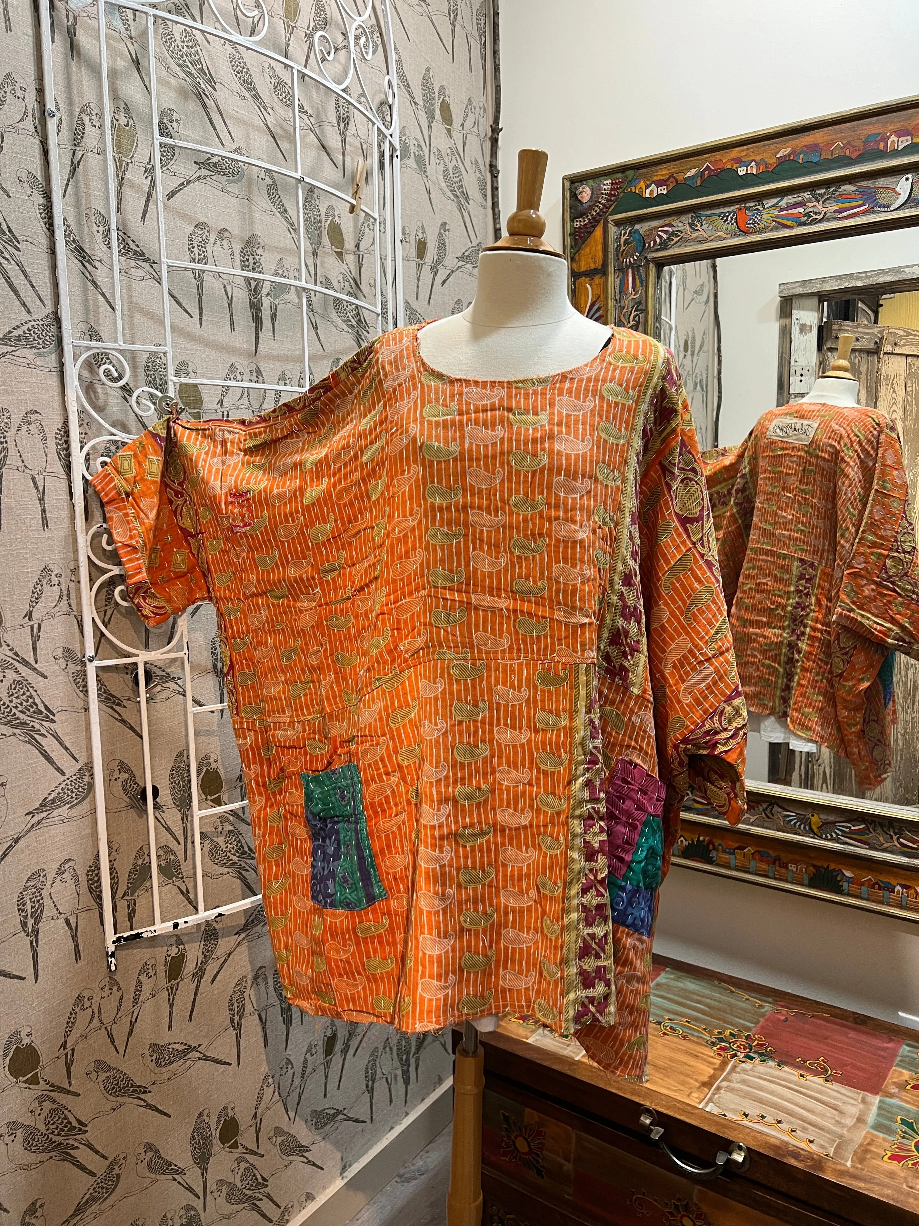 Kantha Sunrise Poncho "Sunflower" by Jaded Gypsy