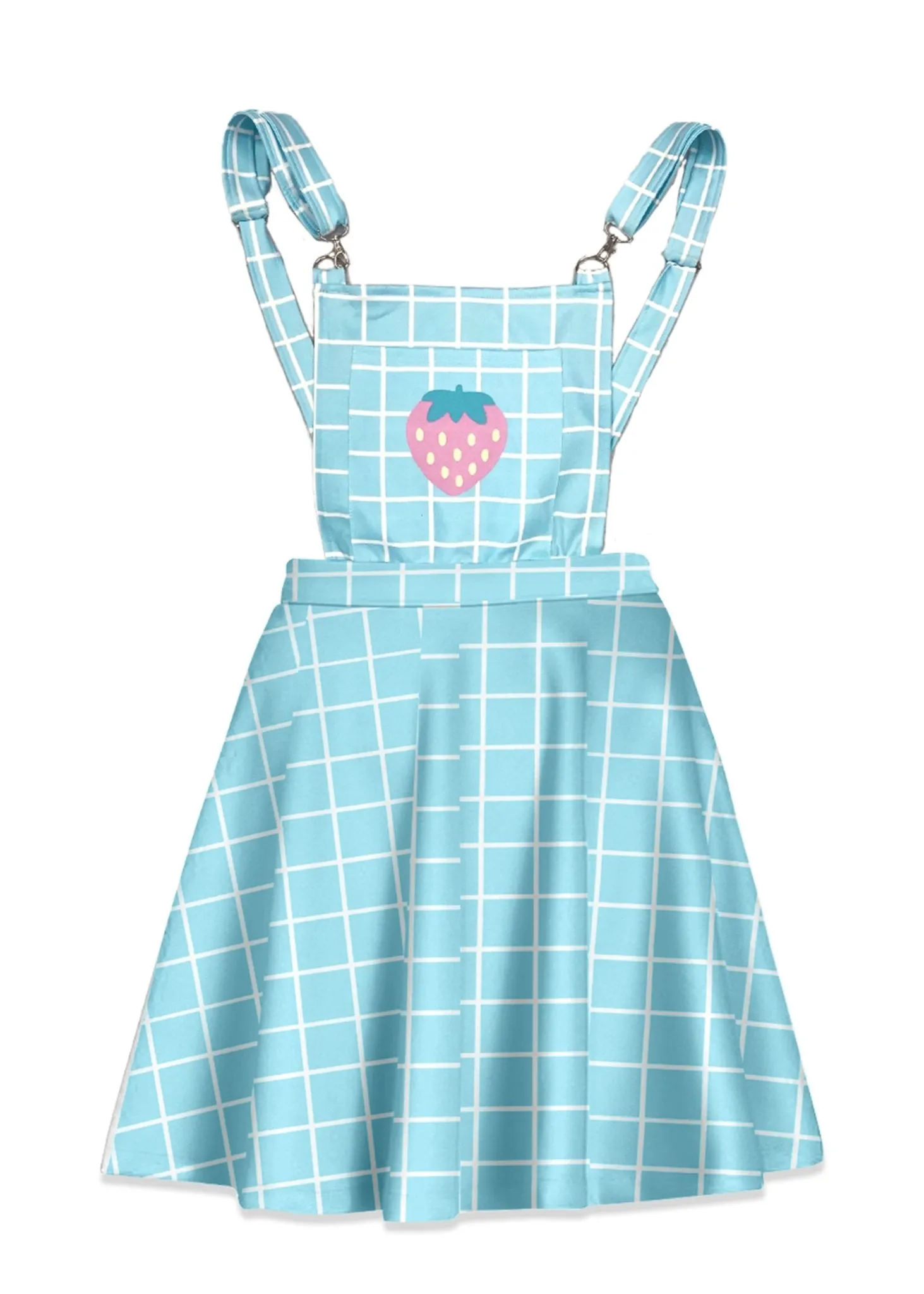 Kawaii Strawberry Gird Overall Dress