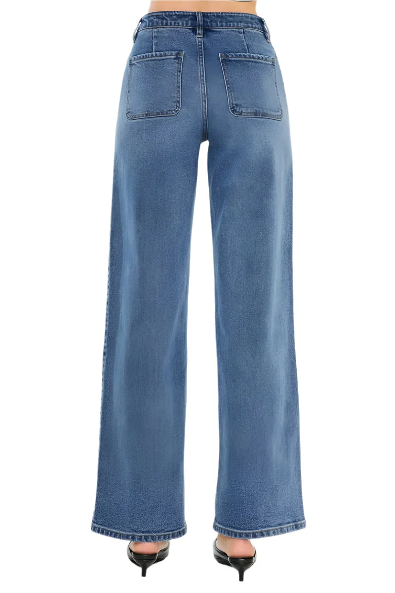 Kenya High Rise Wide Leg Flares - KanCan Jeans