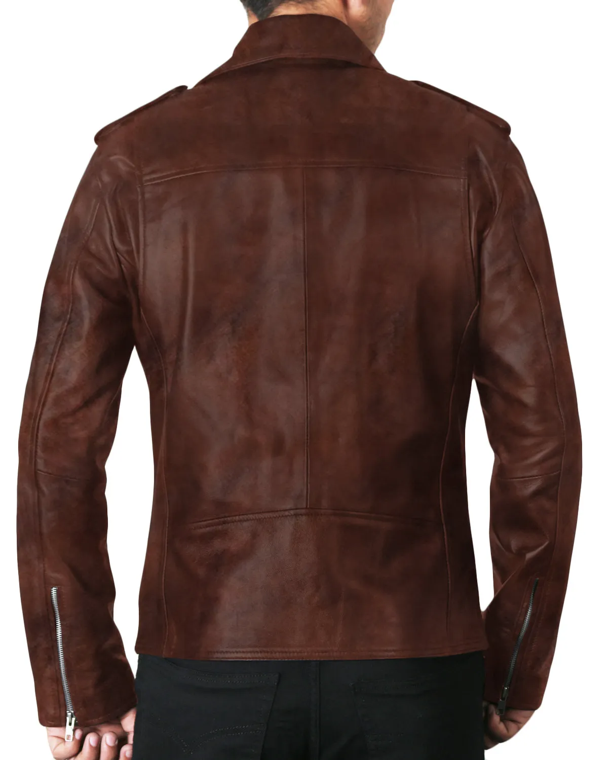 Leather Jackets Hub Mens Genuine Lambskin Leather Jacket (Black, Double Rider Jacket) - 1501009