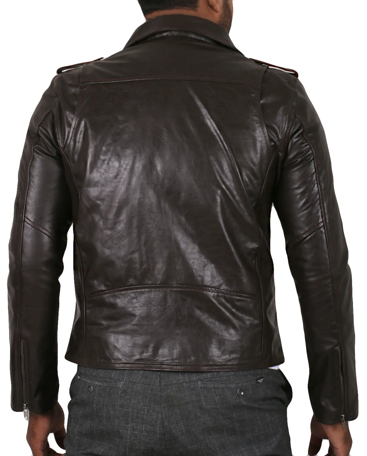 Leather Jackets Hub Mens Genuine Lambskin Leather Jacket (Black, Double Rider Jacket) - 1501009