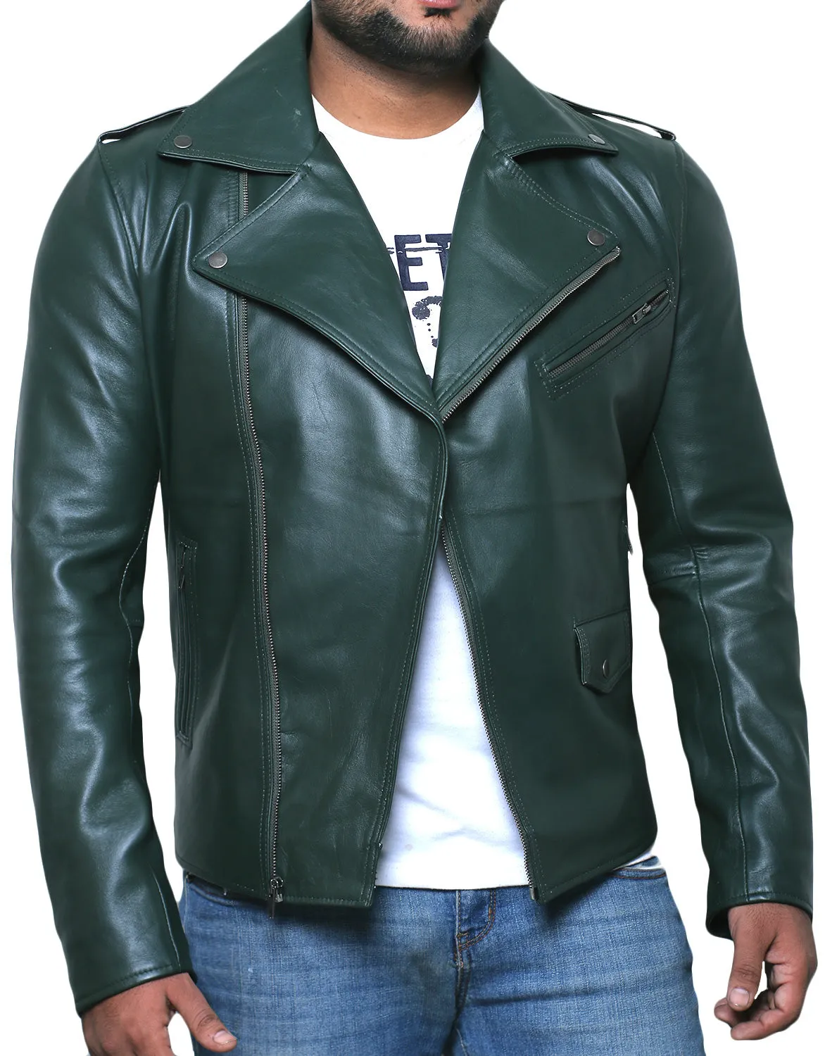 Leather Jackets Hub Mens Genuine Lambskin Leather Jacket (Black, Double Rider Jacket) - 1501009