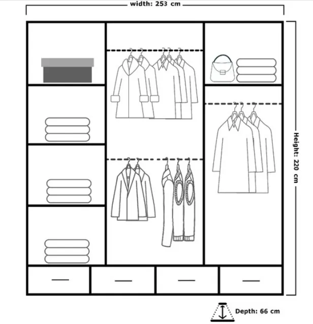 Leeds High Gloss 2 & 3 Sliding Door Wardrobe