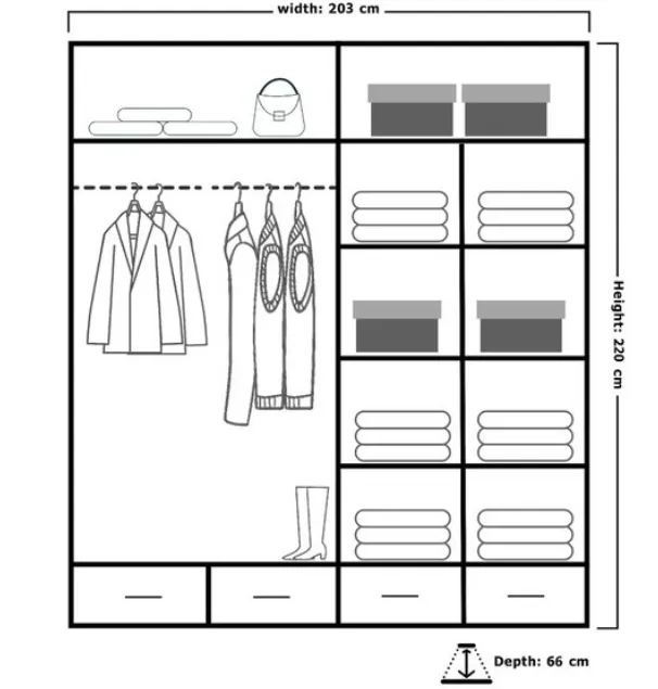 Leeds High Gloss 2 & 3 Sliding Door Wardrobe