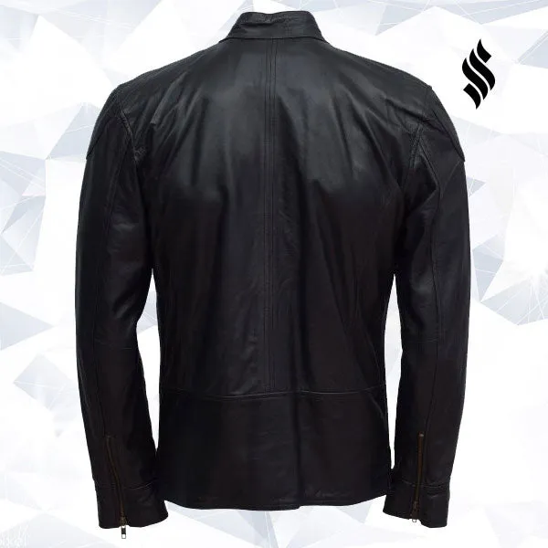 Lightweight Men Soft Black Sheepskin Jacket